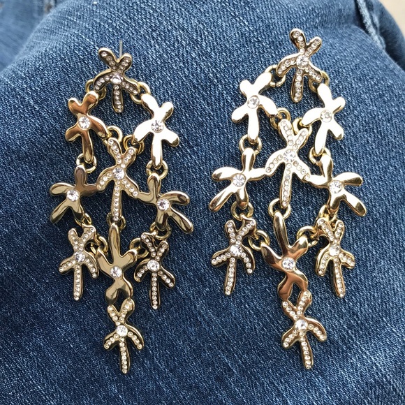 Faux Gold and Crystal statement earrings - Picture 4 of 10
